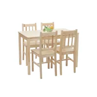 ensemble de chaises et table de salle à manger style rustique en bois massif pin 04_0003065
