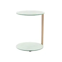 paris prix - table d'appoint design quentin 53cm or & blanc