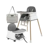 chaise haute 6 en 1 - bébé enfant  pliable grise