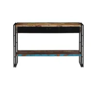 table console - table d'appoint bois de récupération massif 120x30x76 cm