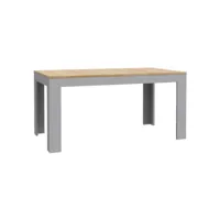 table repas extensible l160-206 cm décor chêne gris et clair - antibes