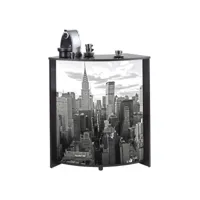 meuble-comptoir bar 96 cm noir 3 niches - coloris: new york 500 visio097no500