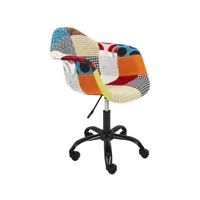 fauteuil de bureau réglable en hauteur en tissu patchwork
