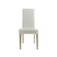 duo de chaises simili cuir blanc - samet - l 45 x l 55.5 x h 94 cm