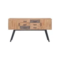 armoire latérale - armoire de rangement - meuble de rangement 140 x 30 x 75 cm teck solide sbc7553 meuble pro