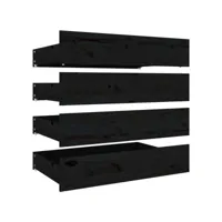 tiroir de lit rangement avec roulettes lot de 4 bois de pin noir tdl0206807