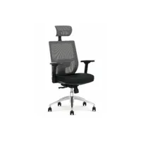 fauteuil de bureau design classique gris et noir abel 319