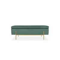 banquette coffre olivia velours vert pieds or