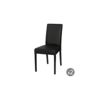 clea - lot de deux chaises - en pu noir - style contemporain - bestmobilier - noir
