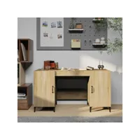 bureau informatique table de bureau - chêne sonoma 140x50x75 cm bois d'ingénierie meuble pro frco12470