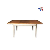table carrée 120 cm, 1 rallonge intégrée, merisier massif tra-5705mdbc