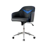 giantex chaise gaming avec dossier inclinable et siège réglable, fauteuil gamer ergonomique avec roulettes universelles, chaise de bureau pivotante pour bureau, maison (bleu)