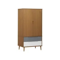 garde-robe, penderie, armoire de vêtements molde marron 90x55x175 cm bois massif de pin pewv13396 meuble pro