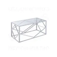 table basse design en verre et métal rectangulaire elio