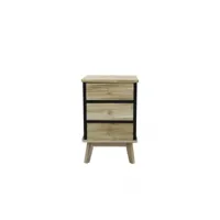 rebecca mobili commode armoire 3 tiroirs bois noir industriel chambre 57x3x32