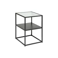table d'appoint en métal noir et verre trempé 40 x 40 x 55 cm - atmosphera