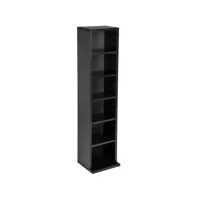 tectake étagère colonne meuble de rangement 6 compartiments 90x21x20cm - noir 401701