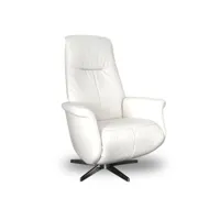 fauteuil de relaxation manuel - grapheus - cuir blanc