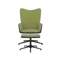 fauteuil salon - fauteuil de relaxation avec repose-pied vert clair velours et pvc 62x68x98 cm - design rétro best00005243717-vd-confoma-fauteuil-m05-154
