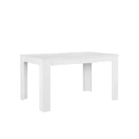 table de salle à manger bureau robuste blanc 140 x 90 cm helloshop26 03_0004253