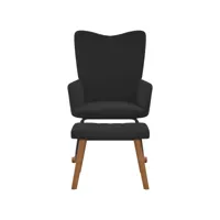 fauteuil salon - fauteuil à bascule avec repose-pied noir velours 61x78x98 cm - design rétro best00003773776-vd-confoma-fauteuil-m05-220