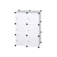 armoire.penderie pour le stockage de vêtements/livres.étagère de rangement diy.6 cubes.blanc