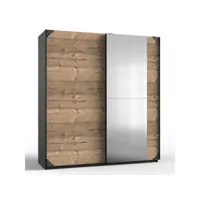 armoire portes coulissantes maera 135 cm  graphite silver-fir 20101005295
