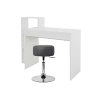 bureau avec étagère 110x72x40 cm blanc en bois ml-design 490006693