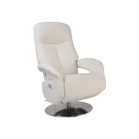 fauteuil de relaxation électrique - tolma - cuir blanc munic2ftecblan