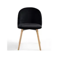 lot de 8 chaises de salle à manger en velours pieds en bois hêtre style moderne chaise scandinave pour salon chambre cuisine bureau noir helloshop26 01_0000498