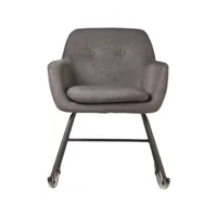 paris prix - fauteuil à bascule design cusseta 80cm gris