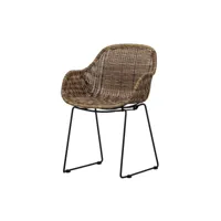fauteuil - rotin/métal - natural - 83x56x57 - woood - willow