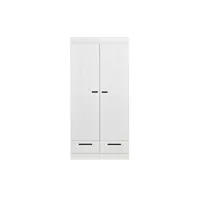 connect - armoire en pin 2 portes 2 tiroirs - couleur - blanc 360302-gow
