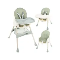 chaise haute bébé table pliable réglable 5 points- vert clair