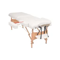 vidaxl table de massage pliable et tabouret 10 cm d'épaisseur blanc 110154