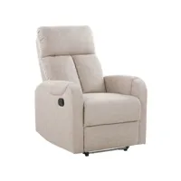fauteuil de relaxation en tissu beige avec leds et port usb somero 241054