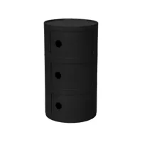 armoire de stockage - 3 tiroirs - new caracas 3 noir