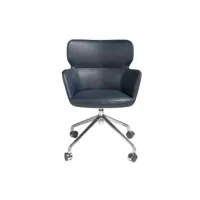 chaise de bureau pivotante bleue