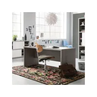 bureau en bois gris effet ciment design moderne 180x69cm pratico office24