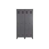 dirk - armoire 2 portes en pin fsc - couleur - gris 378586-gos