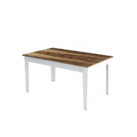 table de salle à manger avec rangement kaltes l145cm bois foncé et blanc