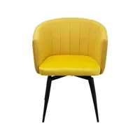 chaise avec accoudoirs pivotante merida jaune kare design