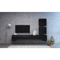 ensemble de meubles de salon 1 - noir/noir brillant - style moderne vivo set 1
