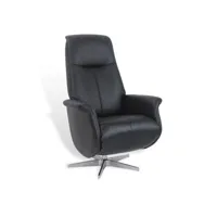 fauteuil de relaxation manuel - grapheus - cuir noir