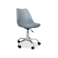 chaise de bureau à roulettes - chaise de bureau pivotante - tulip gris clair
