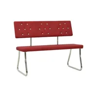 banc 110 cm  banc de jardin banc de table de séjour rouge bordeaux similicuir meuble pro frco93753