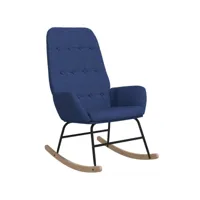chaise à bascule, rocking chair design contemporain, fauteuil relax bleu tissu oiu5944 meuble pro