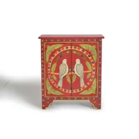 meuble 2 portes - bois de manguier - multicolore - 75x65x34 cm
