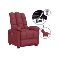 fauteuil électrique de massage, fauteuil de relaxation, chaise de salon bordeaux tissu fvbb41398 meuble pro