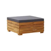 repose-pied, tabouret pouf, tabouret bas sectionnel 1 pc avec coussin bois d'acacia solide lqf42058 meuble pro